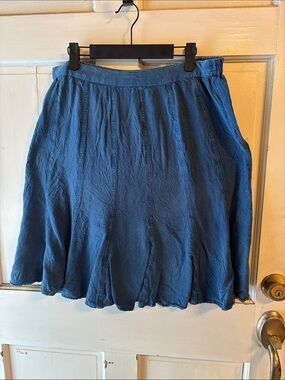 Studio West Denim-Blue Panelled Skirt